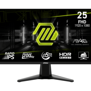 MONITOR GAMER MSI 25′ MAG 180Hz 200Hz IPS 0.3 GTG 255F